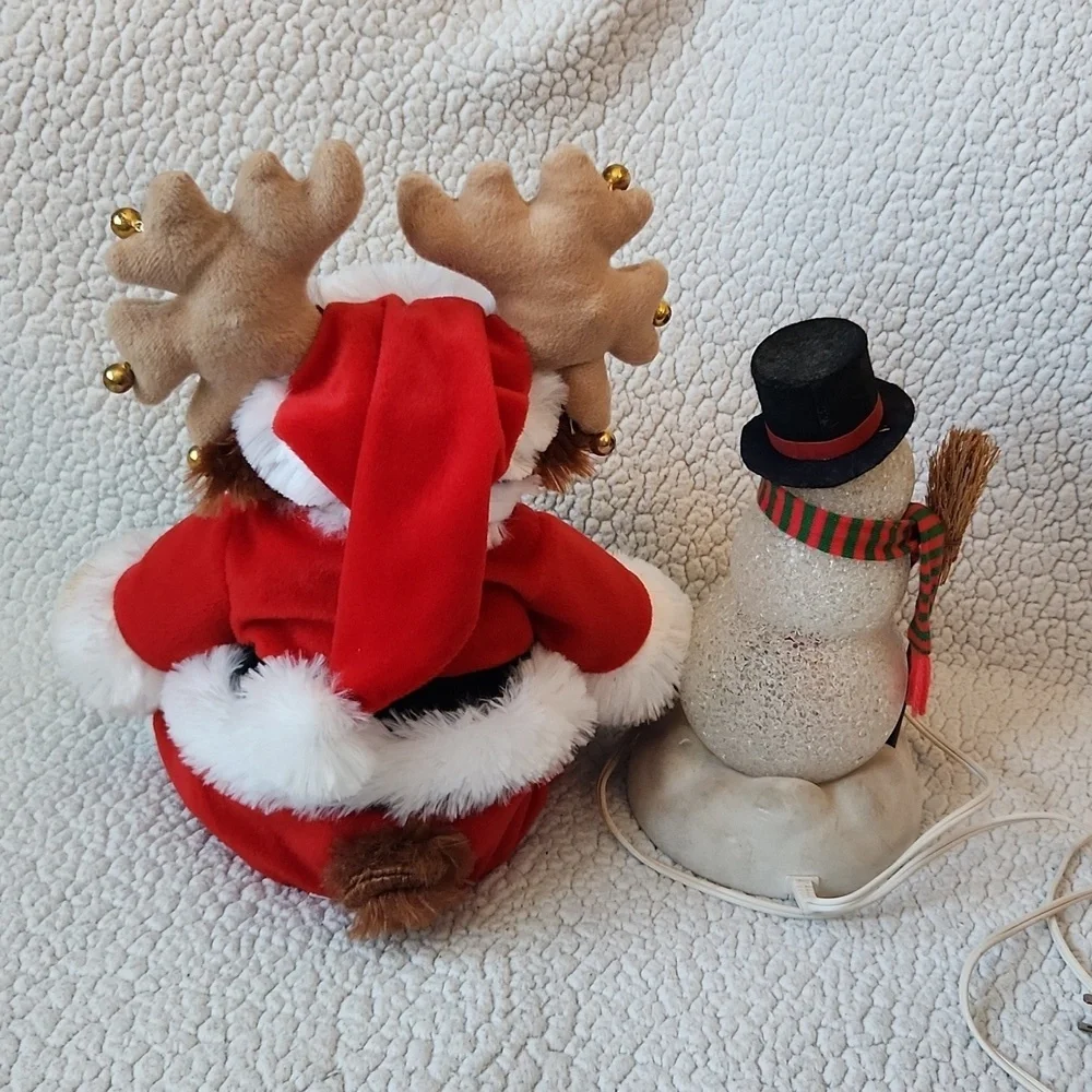 Vintage 90's Avon Chily Sam Light-up Snowman PBC Musical Collection Reindeer